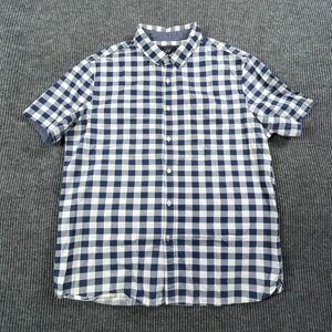 21 Men Shirt Mens Extra Large XL‎ Blue Plaid Short Sleeve Cotton American Brand